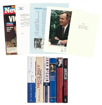 Lot of (11) Presidential & Political Leaders Signed Books & Cuts: Bush, Nixon, Ford, McCain, Carter, Clinton, Gore, Ventura & Schwarzkopf (Beckett PreCert)